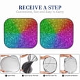 thumbnail image 6 of Bingfone Colorful Glitter Windshield Sun Shade 2-Piece Foldable Car Front Window Sunshade for Most Sedans SUV Truck-Large, 6 of 7