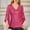 Pink, variant on Women's 3/4 Sleeve Blouse with Sequin Glitter Detail Party Wear V-Neck Dressy Top