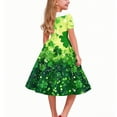 thumbnail image 5 of Xdegoge St. Patrick's Day Girls Dresses A Line Clover Print Vintage Dress with Collar and Short Sleeves Irish Holiday Gown, 5 of 6