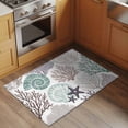 thumbnail image 2 of Coastal Coral Entryway Rug 2'x3'&nbsp; Non Slip Front Door Mats, Nautical Ocean Beach Conch Shells Starfish Entrance Rugs Indoor Outdoor Carpet, Washable Floor Mats Small Area Rug for Bedroom Kitchen, 2 of 8