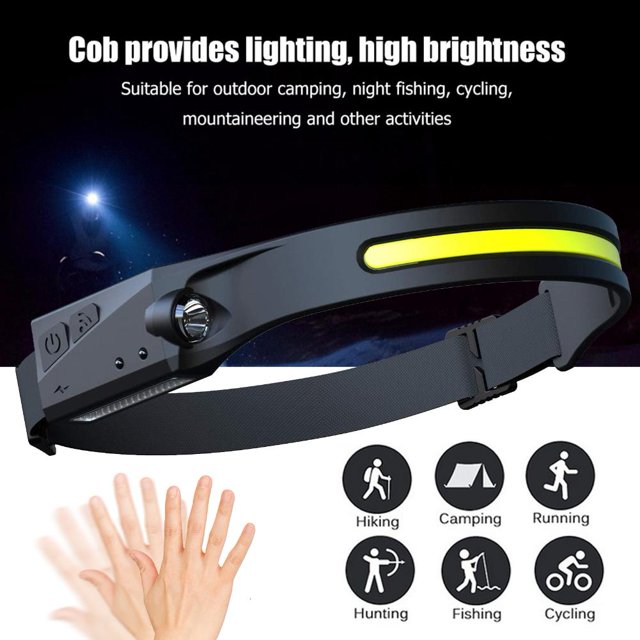 Faro LED, faro de inducción impermeable para correr, acampar, ciclismo, 350lm