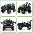 thumbnail image 5 of Funcid 24V Ride on Car with Remote Control & 2 Seater, 2WD/4WD Switchable Powered Ride on Toys for Boys, Girls, 4 x 100W Kids Ride on Truck, Colorful LED Lights, Bluetooth, MP3, USB, 6MPH, Black, 5 of 9