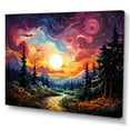 thumbnail image 2 of Designart "violet Pink Northernlights Road To Infinity I" Landscapes Canvas Wall Art, 2 of 5
