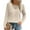 Beige, variant on Women's Long Sleeve Knit Crochet Pullover Top, Lightweight Casual Sweater Blouse, Crewneck Lace Hollow Out Design for Fall Fashion Fashion Clothing for Women