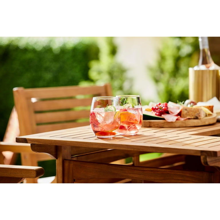 vase wine glass Outdoor Stemless Wine Glasses in Pink Set of 4  DOVECOTE