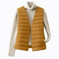 thumbnail image 2 of Xyxonk Women's Lightweight Quilted Puffer Vest V Neck Slim Fit Button Down Padded Gilet Thermal Sleeveless White Duck Down Coat Outerwear,Ginger 2XL, 2 of 8
