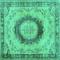 thumbnail image 1 of Ahgly Company Machine Washable Indoor Square Persian Turquoise Blue Traditional Area Rugs, 3' Square, 1 of 4