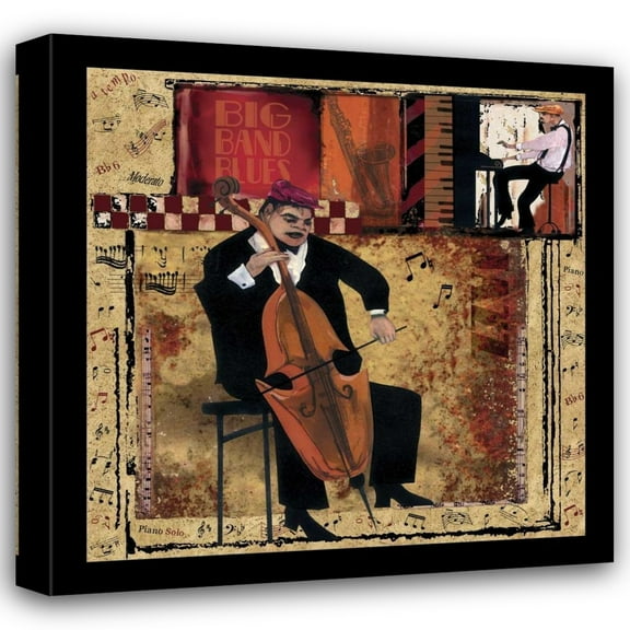 CW Designs Inc. 20x20 Gallery Wrapped Canvas Wall Art Titled - Jazz Cello