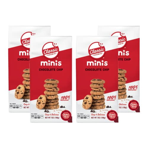 Classic Cookie Minis Crispy Chocolate Chip Cookies made with Hershey's® Chocolate Chips, 4 Bags, 7 oz. Each