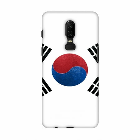 OnePlus 6 Case - Football - Love For South Korea, Hard Plastic Back Cover, Slim Profile Cute Printed Designer Snap on Case with Screen Cleaning