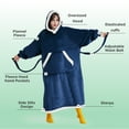 thumbnail image 4 of (2 pack) Cozy Comfort Wearable Blanket Hoodie, Christmas Long Sherpa Hoodie Blanket with Giant Pocket, Warm&cozy, Standard, Navy, 4 of 8