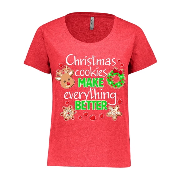 Inktastic Christmas Cookies Make Everything Better Women's Plus Size T-Shirt