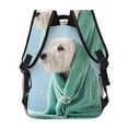 thumbnail image 4 of Rateoe Dog Wrapped in Towel Pattern Casual Backpack for School, Work, Travel – Adjustable Straps, Multiple Compartments – Ergonomic Design, Fits Laptops and Tablets, 4 of 5