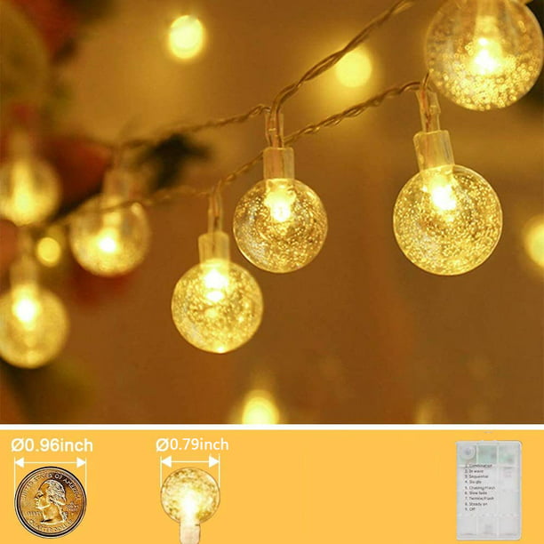 String Lights, 30 LED 4.5M/15Ft String Lights Waterproof Indoor/Outdoor  Fairy Lights Globe for Garden, Patio, Yard, Home, Party, Wedding, Festival  Decoration (Warm White) - Walmart.com