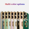 thumbnail image 2 of Fashion Smooth Slim TPU Phone case with Ring Holder for iPhone 14 13 12 11 8 7 X XS XR Plus Pro Max Mini Back Cover Full Camera Protection Anti-Scratch Bumper(Cyan,12 Mini), 2 of 7
