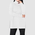 thumbnail image 2 of GEWSEY Womens Long Sleeve Tops Turtleneck Sweatshirt Fall Fashion 2025 Air Essentials Tunic Tops (White, S), 2 of 5