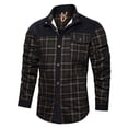 thumbnail image 2 of Txeol Winter Jackets for Men Plaid Sherpa Lined Corduroy Shirt Jacket Outdoor Thicken Warm Long Sleeve Shackets,Black,XXL, 2 of 9