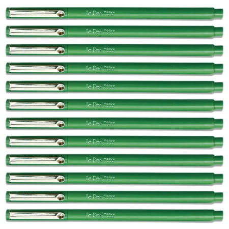 Uchida GREEN Le Pen .3MM Micro Ex Fine Synthetic Point 12 Pens