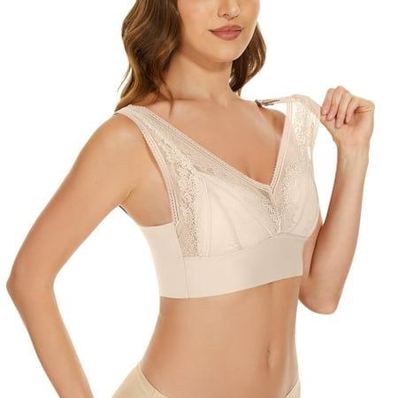 

Zuwimk Bras For Women Plus Size Compression Wirefree High Support Bra for Women Small to Plus Size Everyday Wear A M