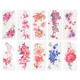 thumbnail image 2 of Tatuajes temporales flores impermeables pegatinas de tatuaje falso corporal de larga duración para mujeres conjunto, 2 of 14