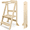 Natural, variant on Foldable Toddler Kitchen Standing Tower, Baby Kitchen Helper with Safety Handles, Wooden Step Stool with 3 Adjustable Heights, Montessori Learning Tower for Kitchen Bathroom (Natural)