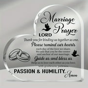 Heart-Shaped Acrylic Wedding Sign With Marriage Prayer Quote Religious Gift Christian Decor Bridal Shower Gift Wedding Gifts For Newlyweds Engagement Gifts For Couples Home Decorative Signs Plaque