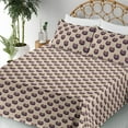thumbnail image 3 of Ambesonne Cat Fitted & Flat Sheet with Sham 3 Pcs Set, Kitty Funny Animal Cartoon Art, Twin, Beige Eggplant and Orange, 3 of 5