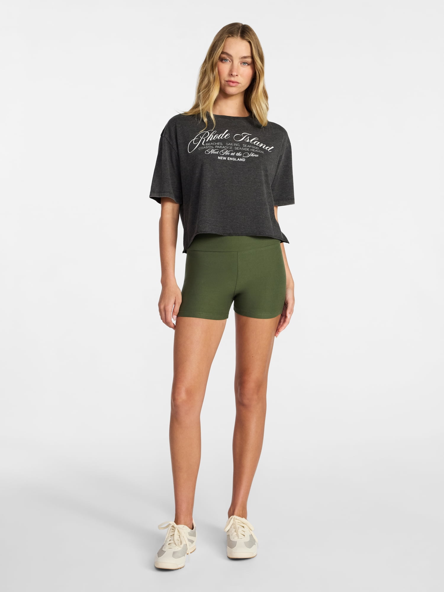 No Boundaries Faux Sueded Jersey Shorty Shorts, 3 in Inseam, Women's XXS-XXL
