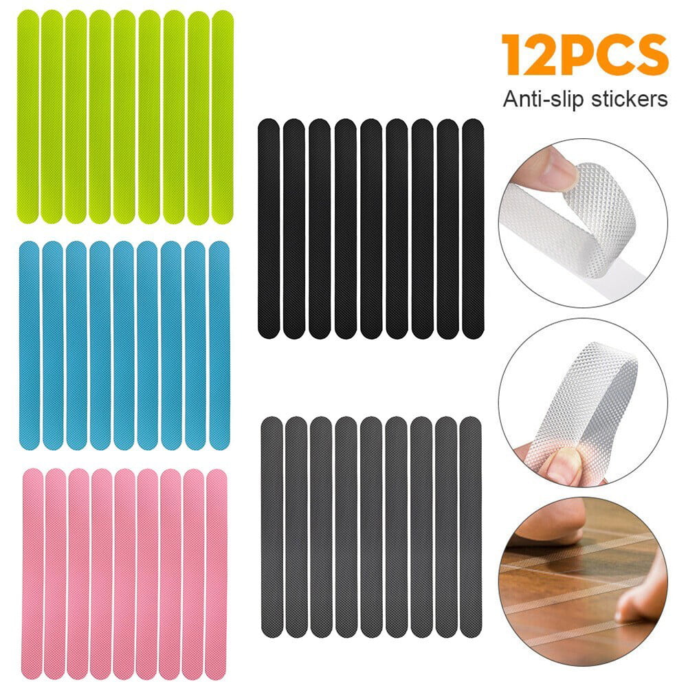 12 pcs Anti Slip Bath Grip Stickers Non Slip Shower Strips Pad Floor Safety Tape 
