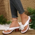 thumbnail image 2 of YLYL Women Thong Sandals with Flower Wedge Platform Chunky Heel Slip on Dressy Casual Summer Flip Flops, 2 of 9