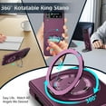 thumbnail image 3 of Magnetic Case for Samsung Galaxy Z Flip 4 Case with Kickstand & Ring Holder, [Compatible with MagSafe Charging] Slim Ultra PC Back Scratch-Resistant Military Grade Shockproof Case, Wine, 3 of 14