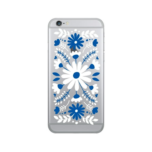 OTM Prints Clear Phone Case, Festival Blue & White - iPhone 6/6s/7/7s