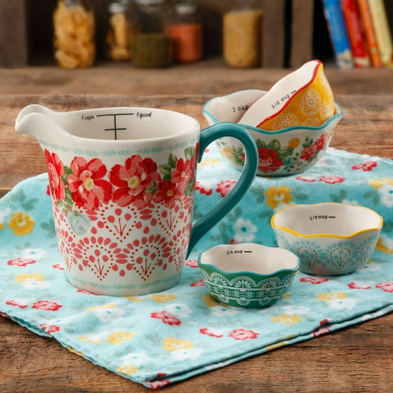 Download The Pioneer Woman Vintage Floral 4-Piece Measuring Bowl ...