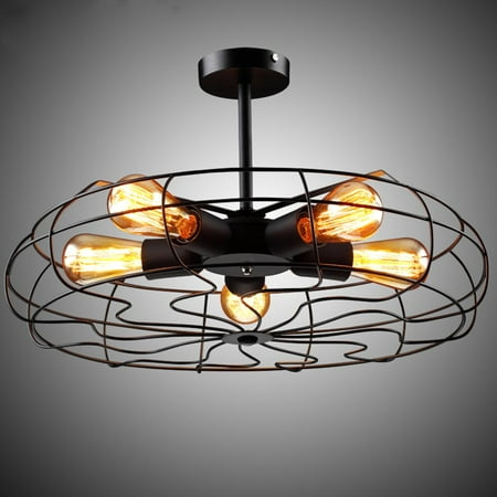 Industrial Vintage Metal Fan Shape Hanging Ceiling Light Fixtures Industrial Vintage Metal Fan Shape Hanging Ceiling Light Fixtures Chandelier W 5 Lights For Indoor Lighting Com