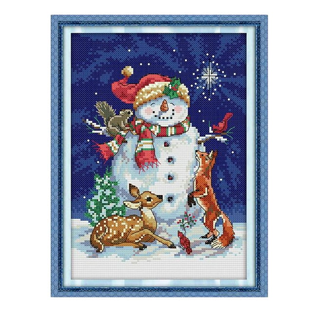 Motifs de Broderie au Point de Croix de Noël Snowman 21 x 30cm