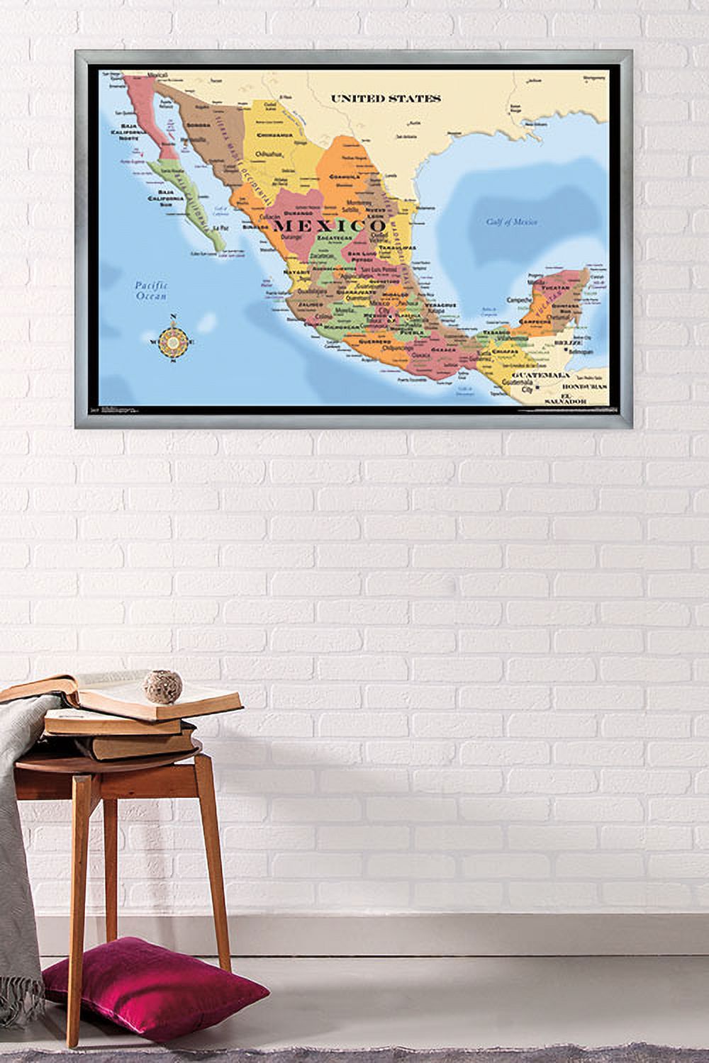 Map - Mexico Wall Poster, 22.375" x 34", Framed - image 2 of 2