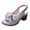 Grey, variant on Women's Flower Platform Dressy Sandals for Ladies Summer Fashion Casual Floral Leather Open Toe Chunky Block High Heels Slingback Dress Pumps Black Size 6