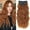 Orange Red, variant on Clip in Long Wavy Synthetic Hair Extension 24 Inch Black 4PCS Thick Hairpieces Fiber Double Weft Hair for Women