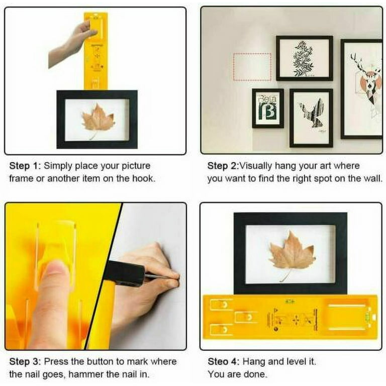 Hang-O-Matic All-in-One Picture Hanging Tool, Picture Hanger, Picture Frame  Level Ruler, Perfect