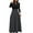 Black, variant on Long Sleeve Dress for Women Trendy Floral Print Crew Neck A-line Maxi Casual Party Dresses