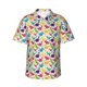 thumbnail image 1 of Balery Colorful Dinosaurs Camisas hawaianas de manga corta para hombre, camisas playeras de corte holgado, camisas de vacaciones con botones,X-Large, 1 of 7