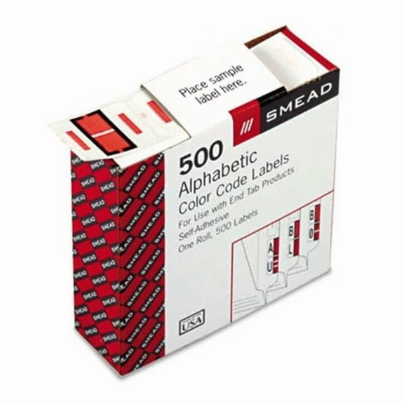 Smead  A-Z Color-Coded Bar-Style End Tab Labels Letter I Pink