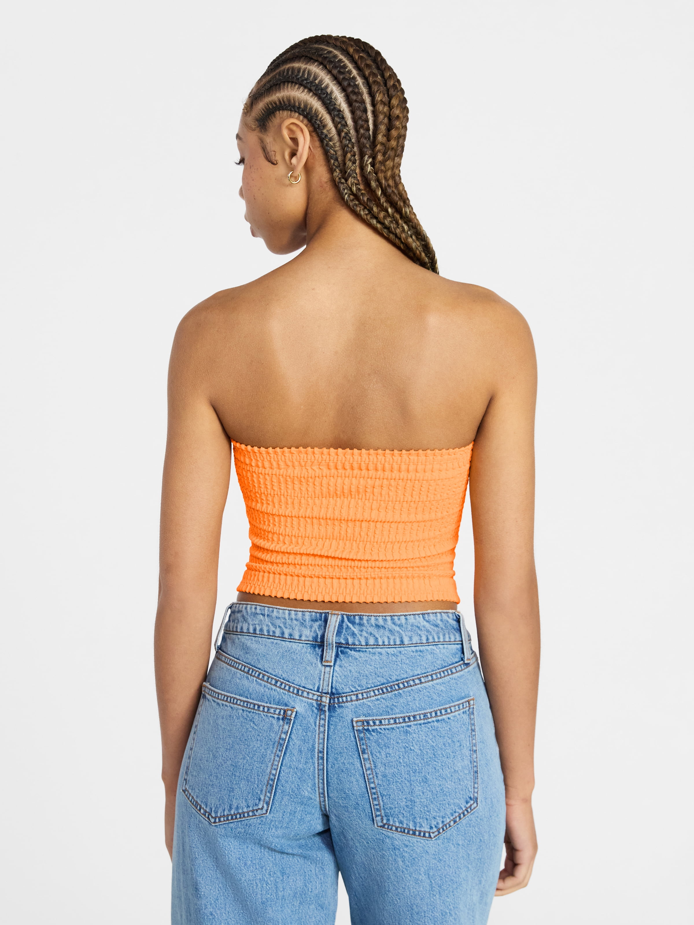 No Boundaries Seamless Textured Tube Top, Women's XXS-XXL