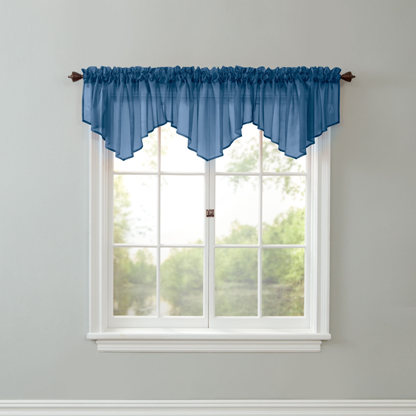 BrylaneHome Sheer Voile Ascot Valance