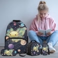 thumbnail image 2 of Yspwyqan Kids Green Axolotl Backpack Set for Boys Girls, 4 Piece with Lunch Box Water Bottle Bag 17 Inch Lightweight Solar System Space Kids Backpack Set for Elementary, 2 of 7