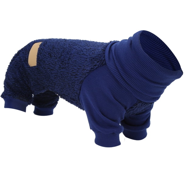 Suéter de invierno para perros, ropa clásica gruesa de cuello alto para cachorros de felpa cálida de invierno para perros de compañía M