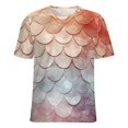 thumbnail image 5 of Mermaid Fish Scales Women's Short Sleeve T-Shirt Crew Neck Casual Summer Trendy Loose Fit Tops, 5 of 6