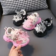 thumbnail image 5 of Sopiago Little Girl Sneakers Lightweight Breathable Sports Shoes Lace Up Cartoon Walking Shoes Fashion Running Shoes for Girls Black (Toddler/Little kid),10.5, 5 of 5