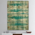 thumbnail image 2 of Designart 'Turquoise Watercolor Geometrical Pattern VIII' Modern & Transitional Print on Natural Pine Wood, 2 of 3