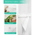 thumbnail image 3 of No Hook Shower Curtain with Snap in Liner, Frog Mushroom Watercolor Plant Leaves Linen Hotel Shower Curtains for Bathroom, Washable Shower Curtain Liner Set with Mesh Top Window, 48"x72", 3 of 6